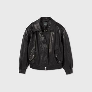 Woman’s Faux Leather Bobber Jacket